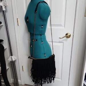 T-Shirt & Jeans Black Fringe Crossbody Bag